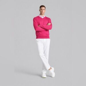 NWT G/FORE Pink Cashmere V Neck Sweater Size L Men’s Unisex Luxury Golf Pullover